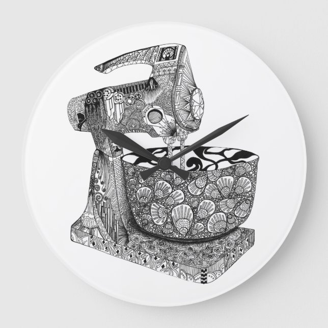 konsthandblandare köksmur stor klocka (Framsida)