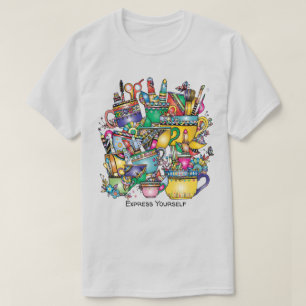 Konsthandel i färglöst Kopp Anpassa text T Shirt