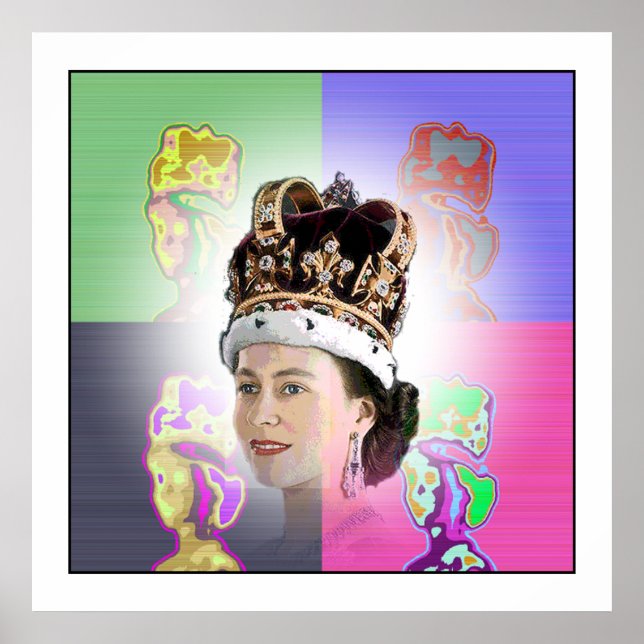 Konsthandling för Elizabeth II Poster (Framsidan)