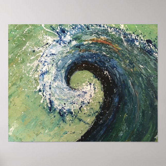 Konsthantfärgsfärg för coastal Beach Wave Fine Art Poster (Framsidan)