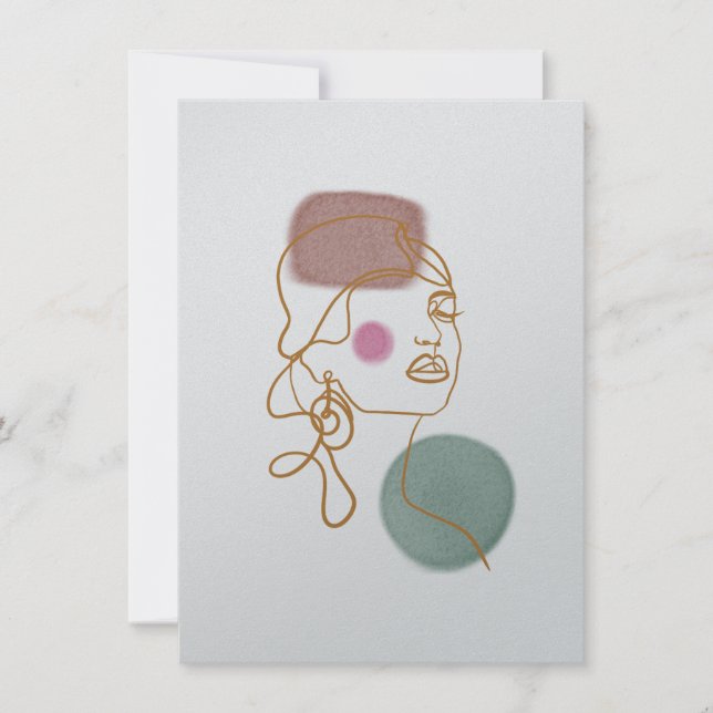 Konsthantkort för fina Ansikte-platta hälsningar Kort (Framsida)