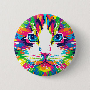 Konsthantverk - Aesthetic Cat Bilder Cat Art Abstr Knapp