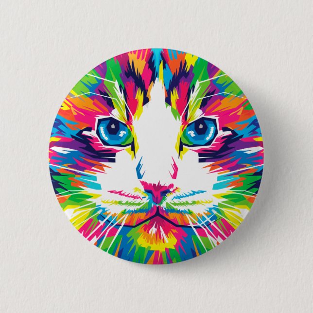 Konsthantverk - Aesthetic Cat Bilder Cat Art Abstr Knapp (Framsida)