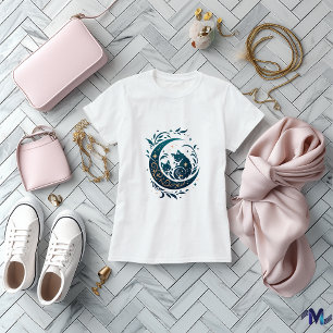 Konsthantverk för Abstrakten Celestial Cats T Shirt