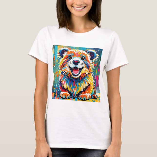Konsthantverk för djur med fetstil, dynamisk t shirt (Framsida)
