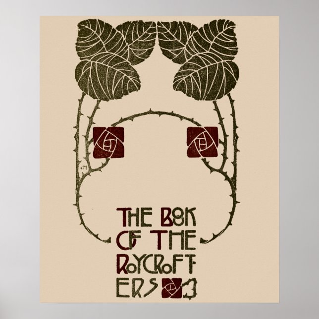 Konsthantverk Roycroft bok av Elbert Hubbard Poster (Framsidan)