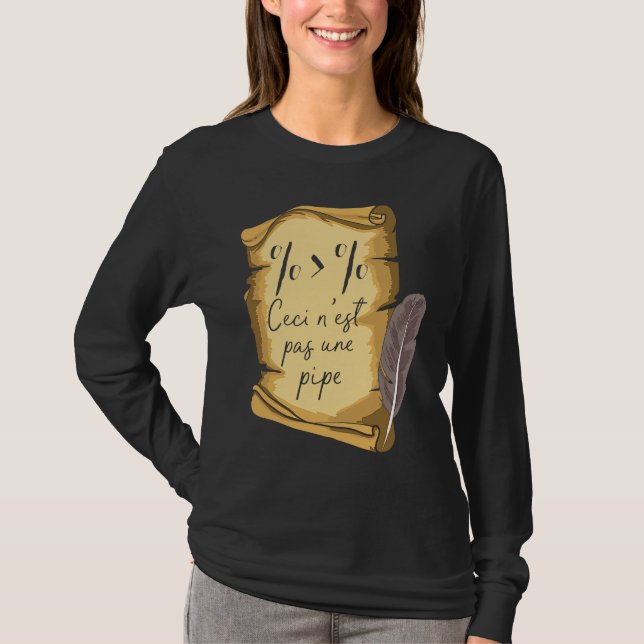 Konsthistoria Ceci n'est Pas Une Pipe Data Scienti T Shirt (Framsida)