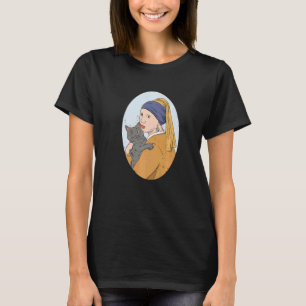 Konsthistoria finkonst Vermeer Flicka Katt för sam T Shirt