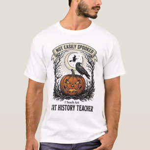 Konsthistoria Lärartröja med spöklik pumpa gravyr T Shirt