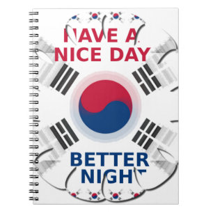Konsthistorik: "Ha en trevlig dag" koreansk Flagga Anteckningsbok Med Spiral