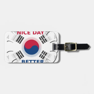 Konsthistorik: "Ha en trevlig dag" koreansk Flagga Bagagebricka