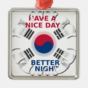 Konsthistorik: "Ha en trevlig dag" koreansk Flagga Julgransprydnad Metall