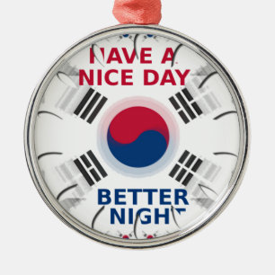 Konsthistorik: "Ha en trevlig dag" koreansk Flagga Julgransprydnad Metall