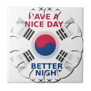 Konsthistorik: "Ha en trevlig dag" koreansk Flagga Kakelplatta