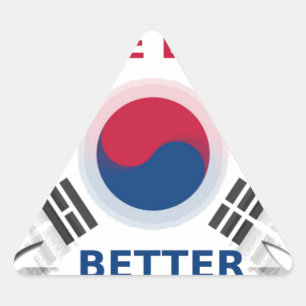 Konsthistorik: "Ha en trevlig dag" koreansk Flagga Triangelformat Klistermärke