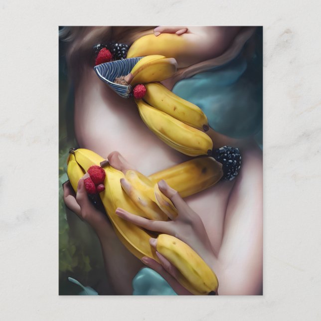 Konstig AI Borta bananer Vykort (Framsida)