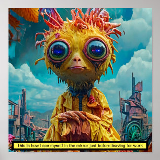 Konstig Alienkyckling Poster
