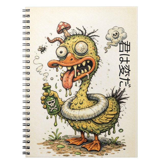 Konstig anka dricker konstig dryck anteckningsbok (Framsidan)