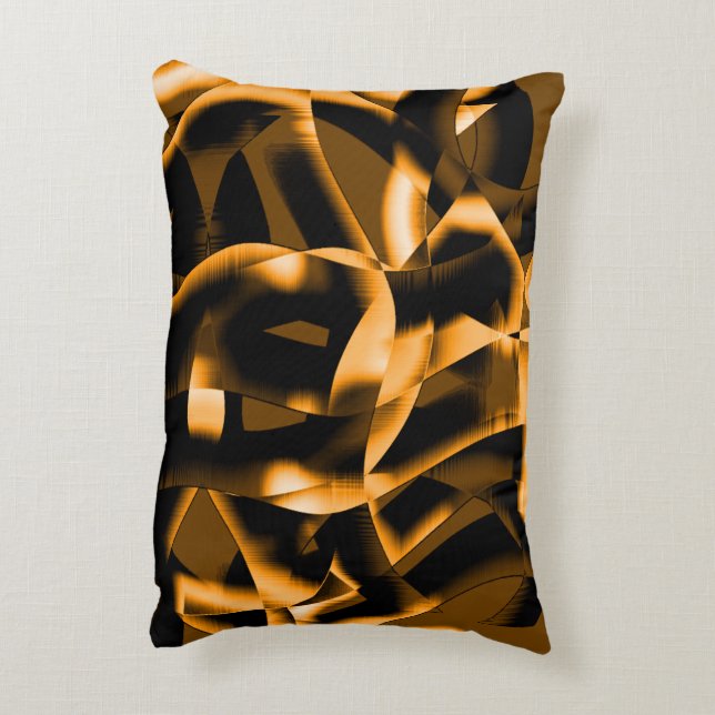 Konstig av bränt rosett band, orange färg prydnadskudde (Baksidan(Vertikal))