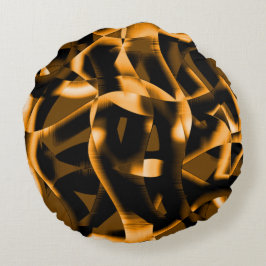 Konstig av bränt rosett band, orange färg rund kudde