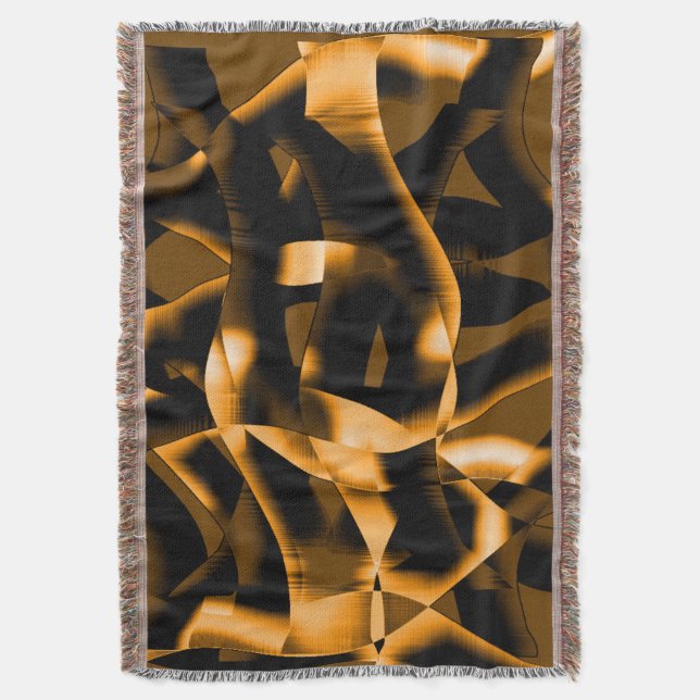 Konstig av bränt rosett band, orange och svart filt (Framsidan Vertikal)