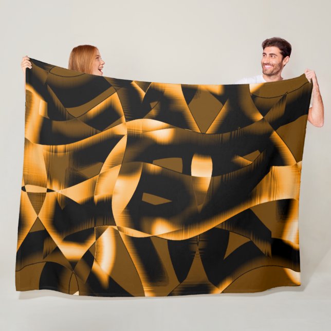 Konstig av bränt rosett band, orange och svart fleecefilt (På plats)