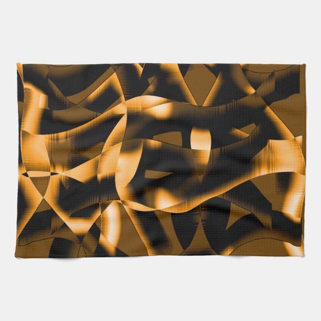 Konstig av bränt rosett band, orange och svart kökshandduk (Horisontell)