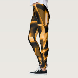 Konstig av bränt rosett band, orange och svart leggings
