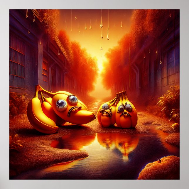 Konstig Bananskapningar i brandrummet Poster (Framsidan)