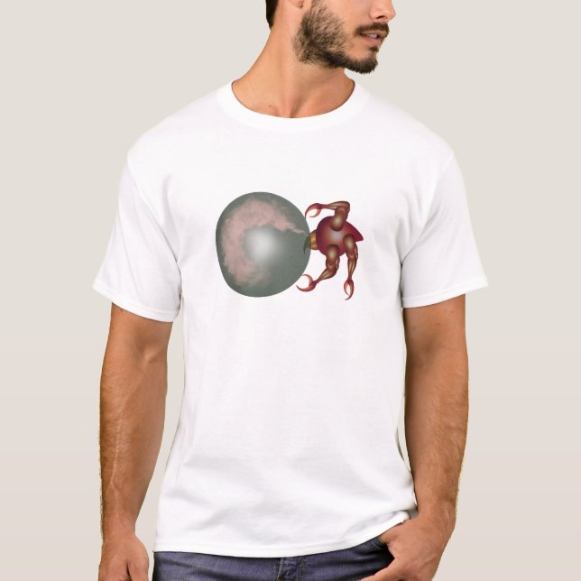 Konstig bevingad fågel sniffar bubbla t shirt (Framsida)