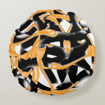 Konstig blandning av brända band, orange vit repa