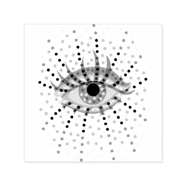 Konstig Blue Öga med Abstrakt Dot Psychedelic Art Självfärgande Stämpel (Design)