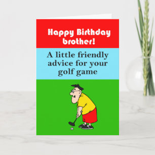 konstig bror grattis på födelsedagen golfer kort