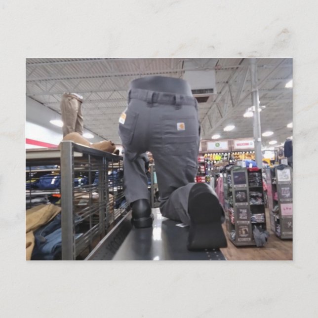 Konstig butiksdisplay vykort (Framsida)