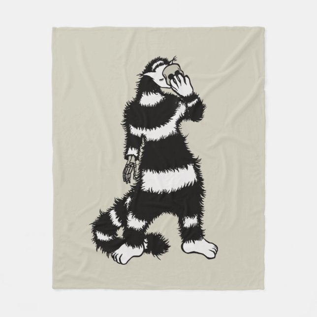 Konstig Cat Skull Mask Whimsical Gothic Fleecefilt (Framsidan)