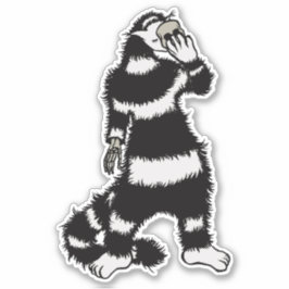 Konstig Cat Skull Mask Whimsical Gothic Klistermärken