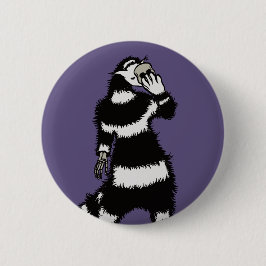 Konstig Cat Skull Mask Whimsical Gothic Knapp