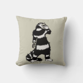 Konstig Cat Skull Mask Whimsical Gothic Kudde