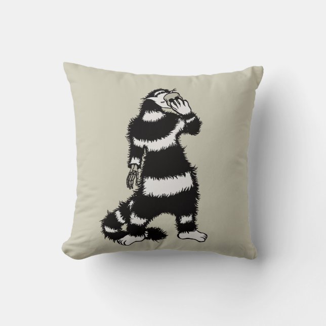 Konstig Cat Skull Mask Whimsical Gothic Kudde (Framsida)