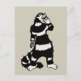 Konstig Cat Skull Mask Whimsical Gothic Vykort