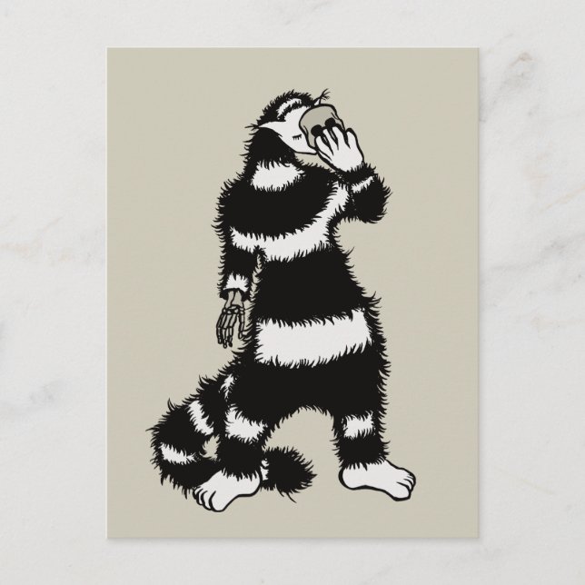 Konstig Cat Skull Mask Whimsical Gothic Vykort (Framsida)