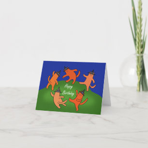 Konstig Cats Dancing Matisse Art Älskare Birthday Kort