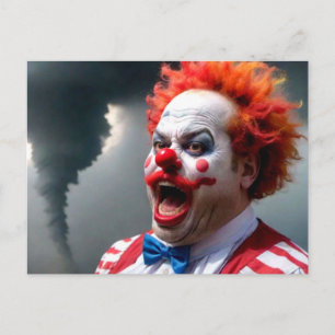 Konstig Clown and Tornado Vykort