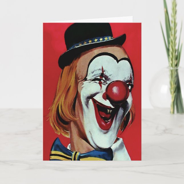 Konstig Clown Birthday Card Helgkort (Framsida)