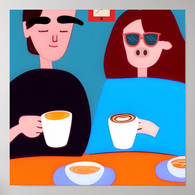 Konstig Coffee Drinkers Poster (Framsidan)