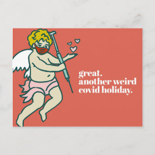 Konstig Covid Helgdag Funny Valentindag vykort