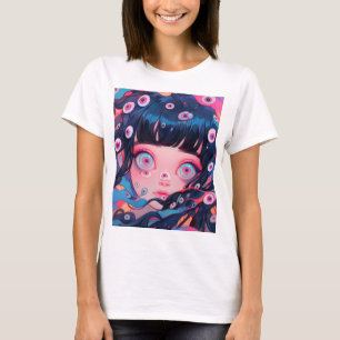 Konstig Creepy Cute Anime Girl T Shirt