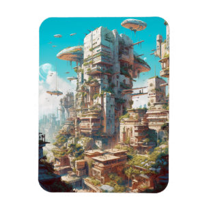Konstig Creepy House Surreal Art Magnet