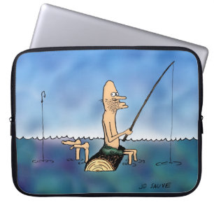Konstig Dag Fiskekartong Laptop Fodral