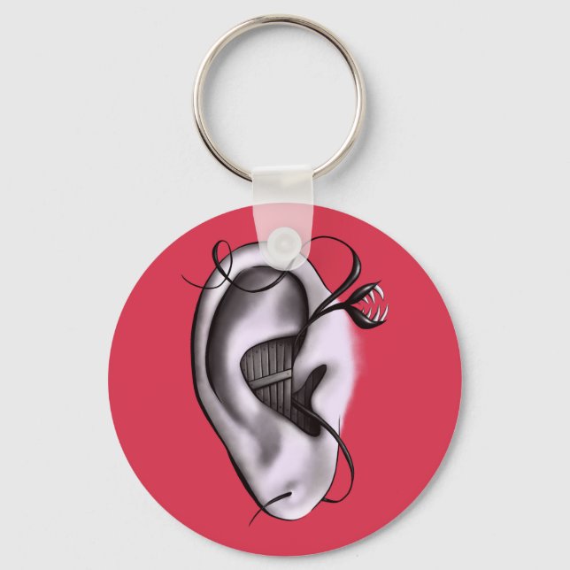 Konstig Ear Monster Digital Art Nyckelring (Framsida)